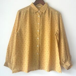 Unique Vintage Mustard Button Down Shirt
